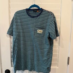Howler Brothers Navy and Teal Patterned Tee